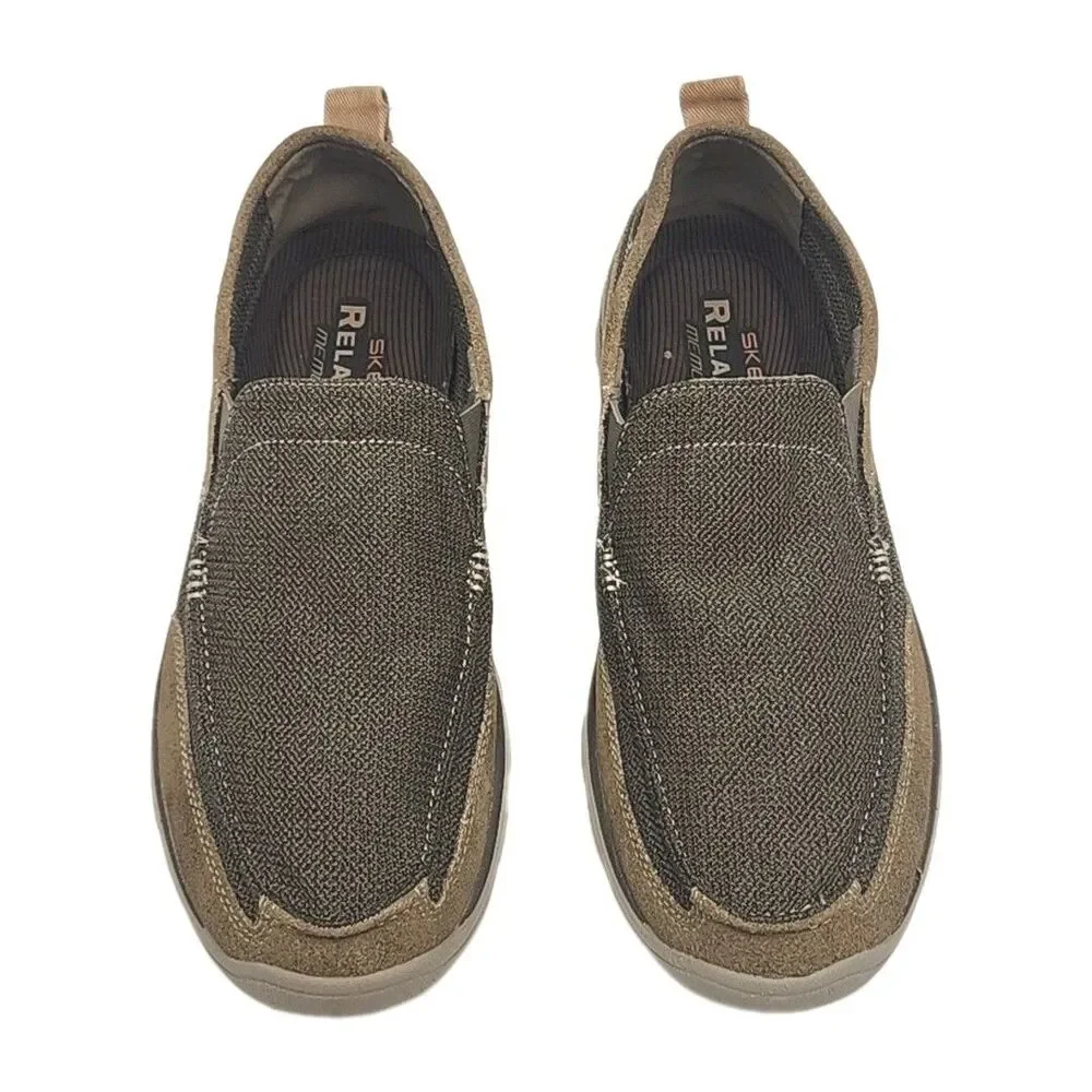 Skechers Loafer Shoe Men Sz 12 Relaxed Fit Brown Slip On Suede Casual 64365